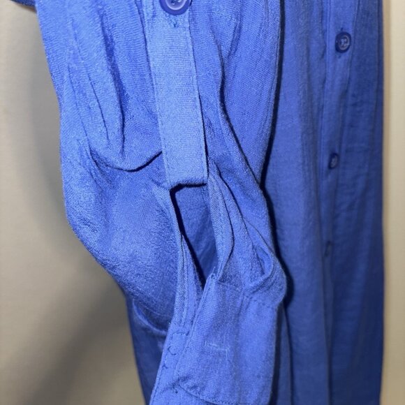 Time & Tru Women 2XL 16/18!Blouse Top  Button Down Roll Tab - Picture 4 of 9